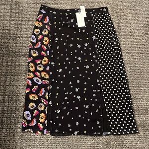Kachel x Anthropologie Black Mixed Print Long Skirt Size 12 New With Tags